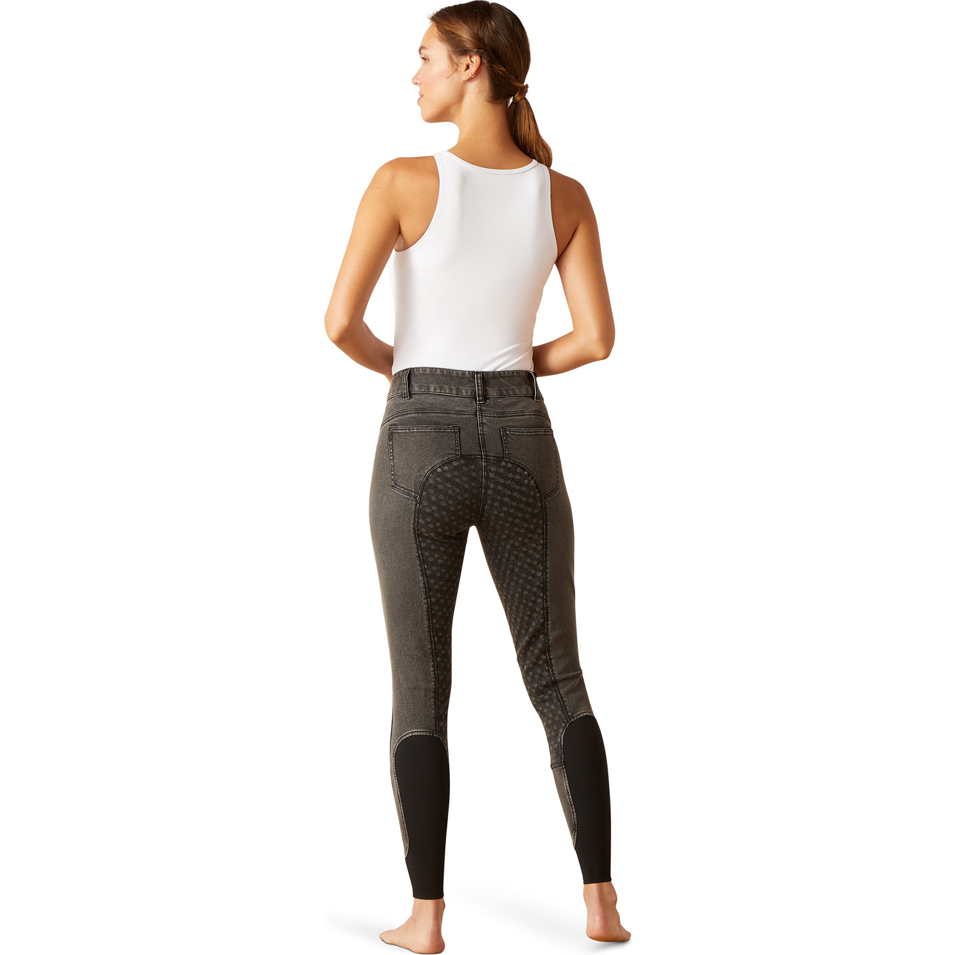 Ariat Femmes Halo Grey Denim Full Seat Breeches 10048559 - Grey Rinse